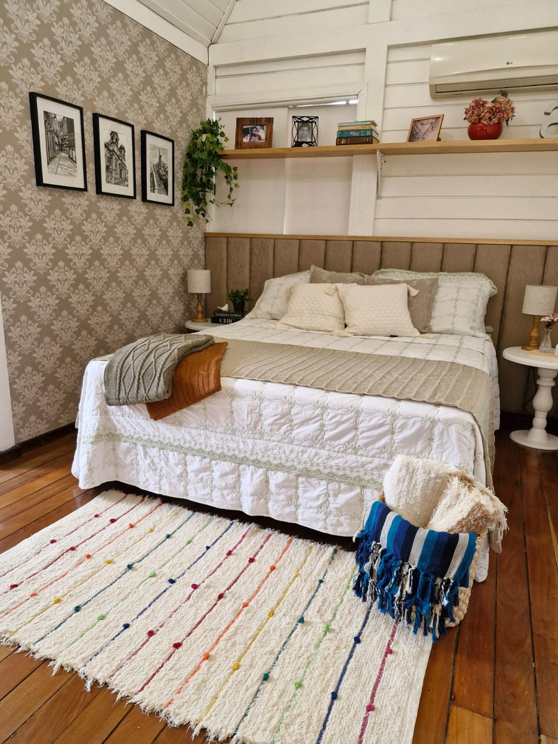 Tapete Beira Cama Pompom